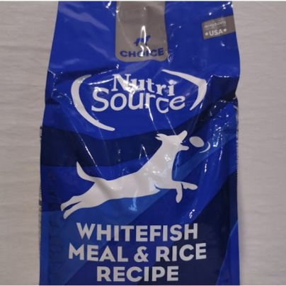Nutrisource pour chien saveur de poisson blanc et riz 13.6kg